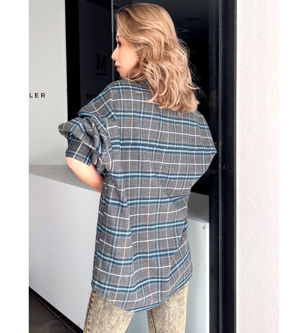 GYDA「ドロップショルダーCHECKシャツ【SETUP着用可】」|シャツ・ブラウス|