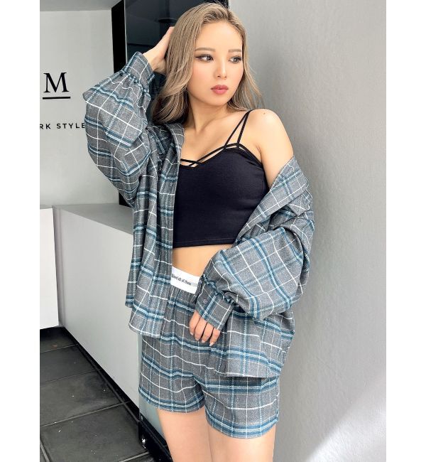 GYDA「ドロップショルダーCHECKシャツ【SETUP着用可】」|シャツ・ブラウス|