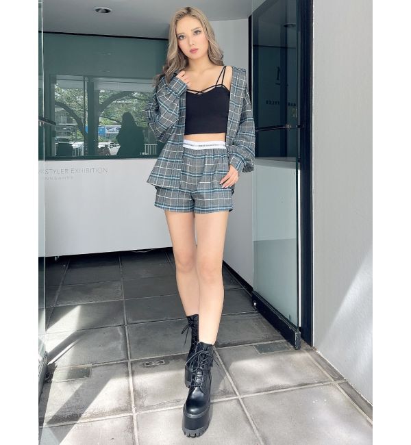 GYDA「ドロップショルダーCHECKシャツ【SETUP着用可】」|シャツ・ブラウス|