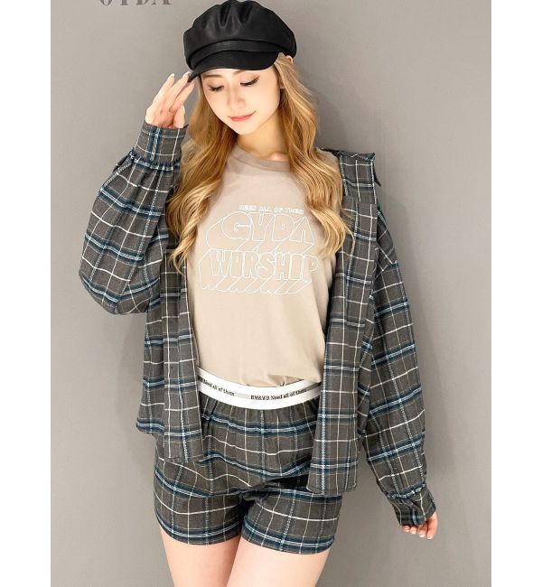 GYDA「ドロップショルダーCHECKシャツ【SETUP着用可】」|シャツ・ブラウス|