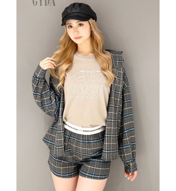 GYDA「ドロップショルダーCHECKシャツ【SETUP着用可】」|シャツ・ブラウス|