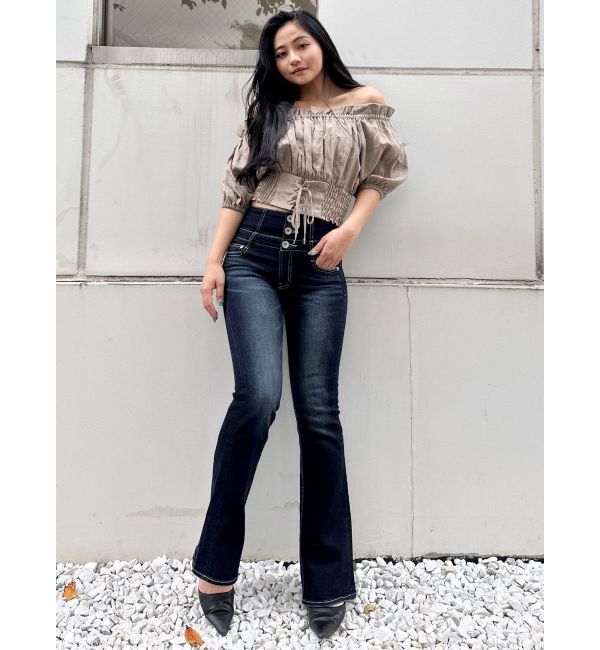 GYDA「2WAYギャザーオフショルコルセットブラウス」|シャツ・ブラウス|