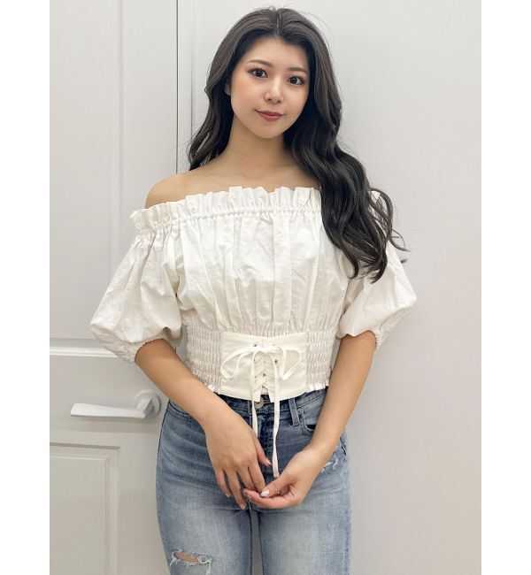 GYDA「2WAYギャザーオフショルコルセットブラウス」|シャツ・ブラウス|