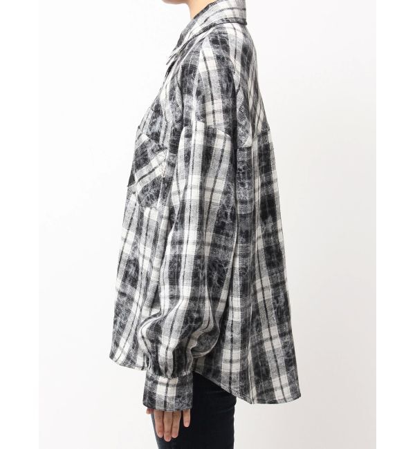 GYDA「processing checkered print looseシャツ」|シャツ・ブラウス|
