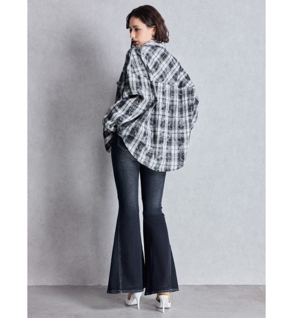 GYDA「processing checkered print looseシャツ」|シャツ・ブラウス|