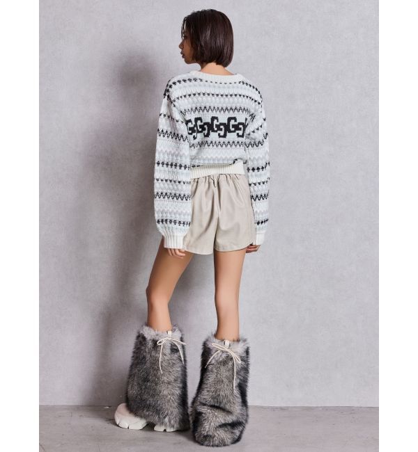 GYDA「2WAY ECO FUR LEG WARMERニットブーツ」|ロングブーツ|