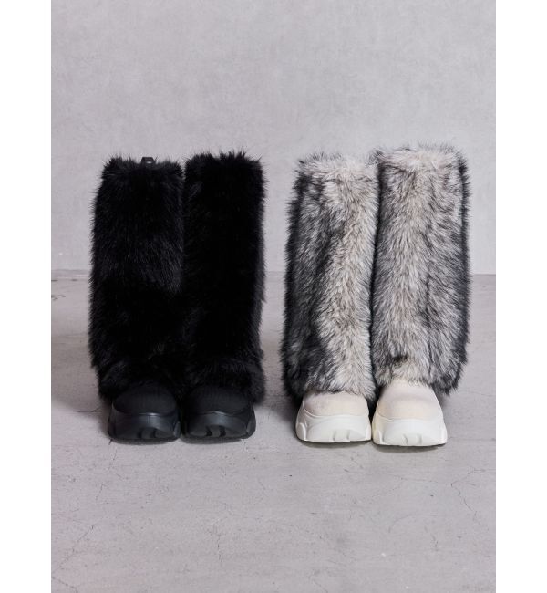 GYDA「2WAY ECO FUR LEG WARMERニットブーツ」|ロングブーツ|