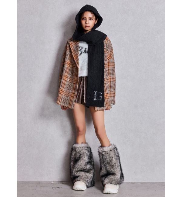 GYDA「2WAY ECO FUR LEG WARMERニットブーツ」|ロングブーツ|
