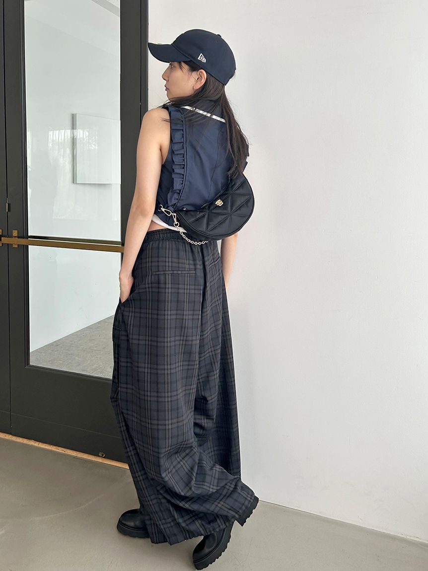 SNIDEL「ノースリクロップドフリルシャツ」|シャツ・ブラウス|