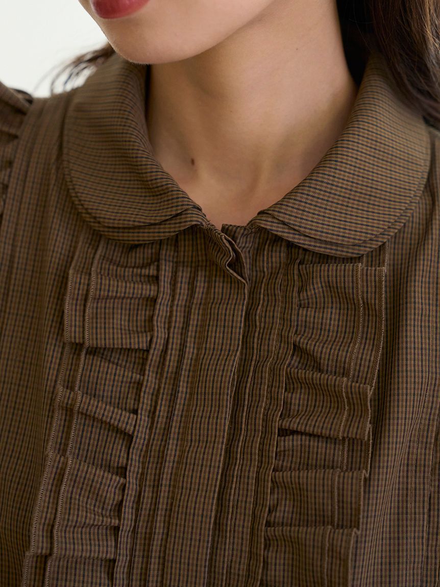 SNIDEL「ノースリクロップドフリルシャツ」|シャツ・ブラウス|