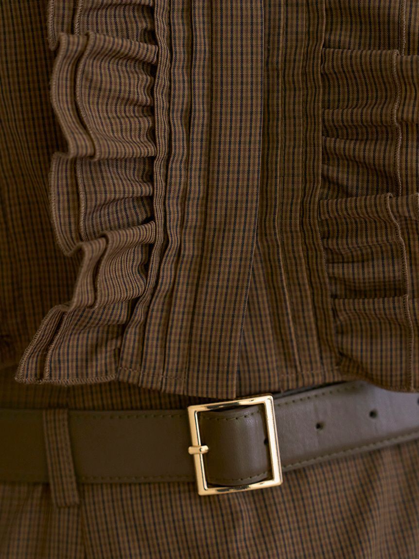 SNIDEL「ノースリクロップドフリルシャツ」|シャツ・ブラウス|