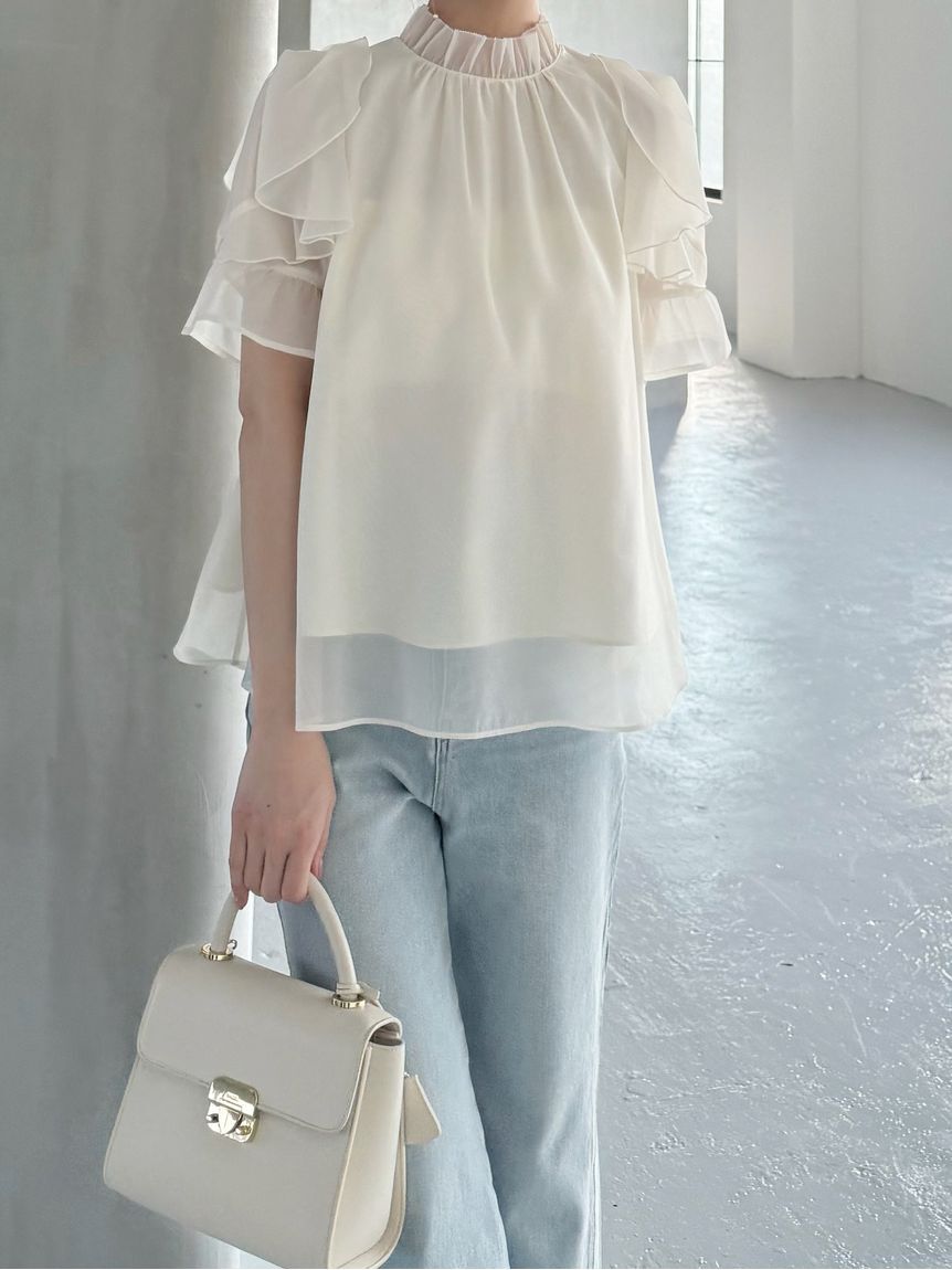 SNIDEL「Sustainableオーガンシースルーブラウス」|シャツ・ブラウス|