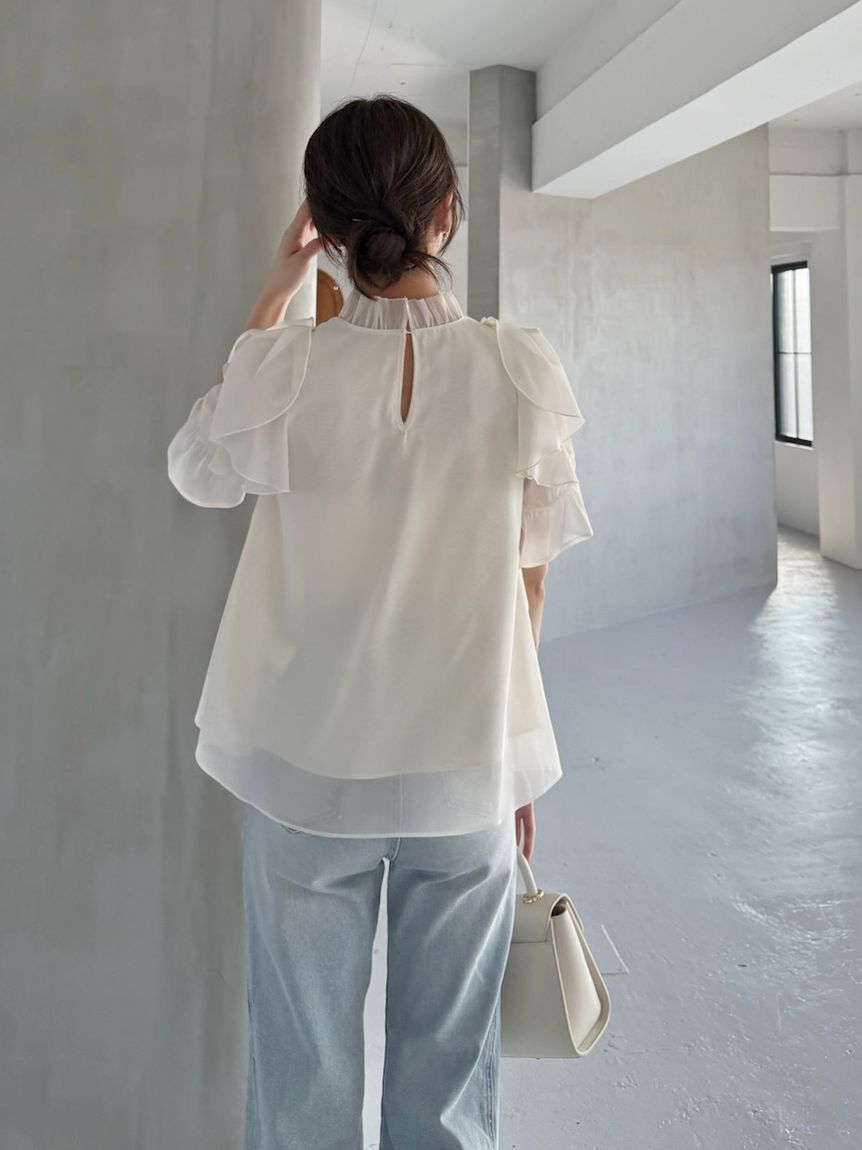 SNIDEL「Sustainableオーガンシースルーブラウス」|シャツ・ブラウス|