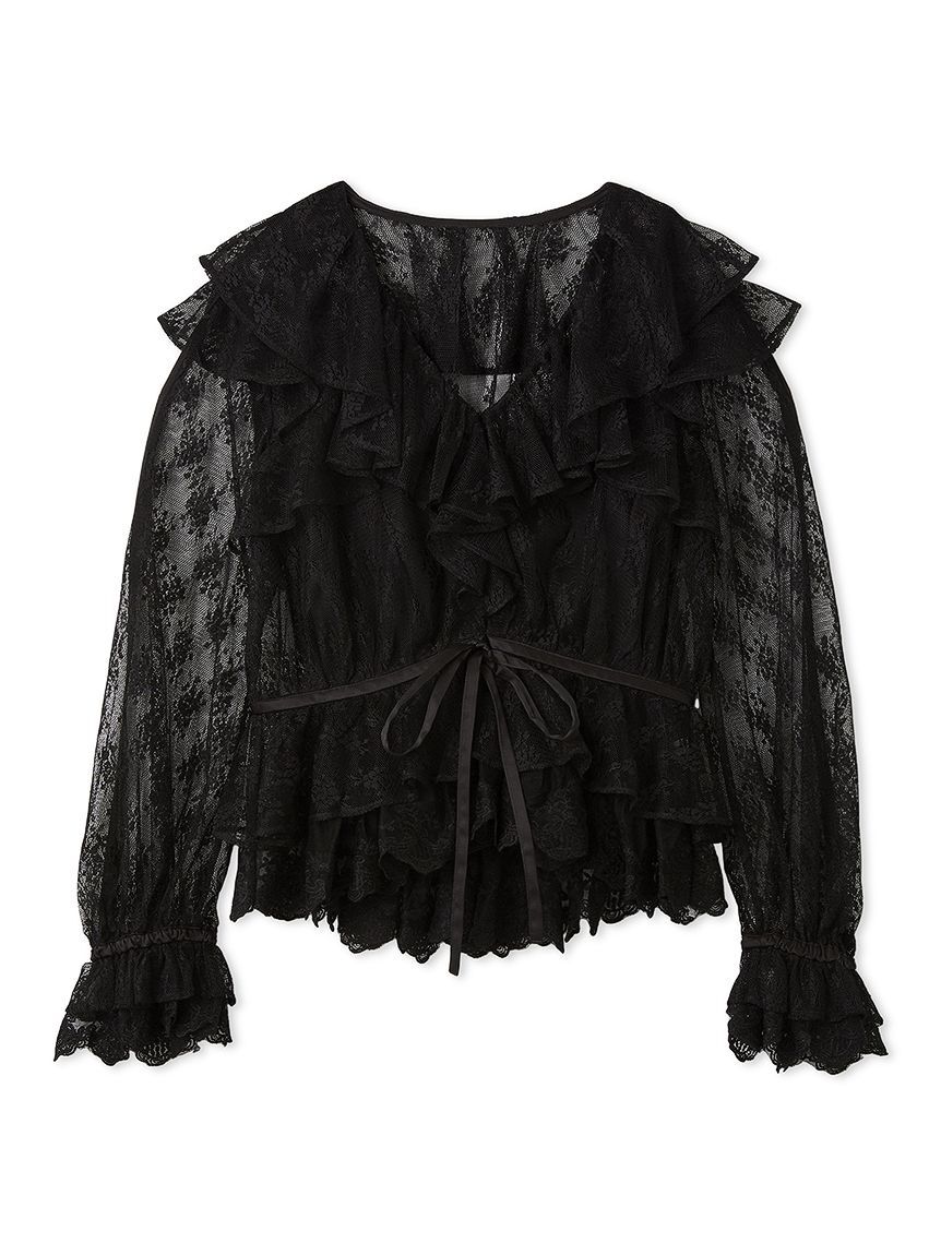 LILY BROWN「ラッフルレースリボントップス」|シャツ・ブラウス|