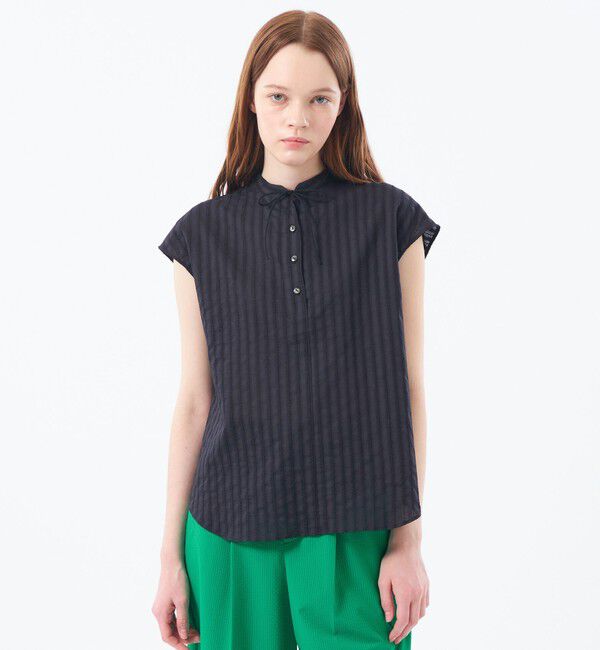 MACKINTOSH PHILOSOPHY「カラミレースブラウス」|シャツ・ブラウス|ネイビー