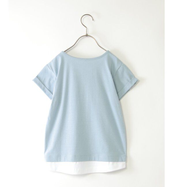 ikka kids「【親子おそろい】裾レイヤードロールアップロゴTシャツ（120~160cm）」|Tシャツ・カットソー|