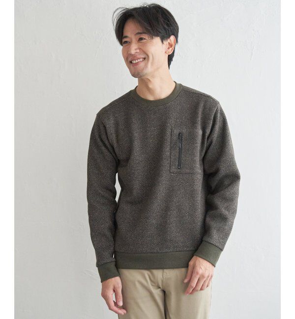 ikka「ウールライクニットヘリンボンプルオーバー」|パーカー|