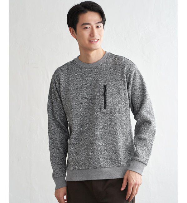 ikka「ウールライクニットヘリンボンプルオーバー」|パーカー|