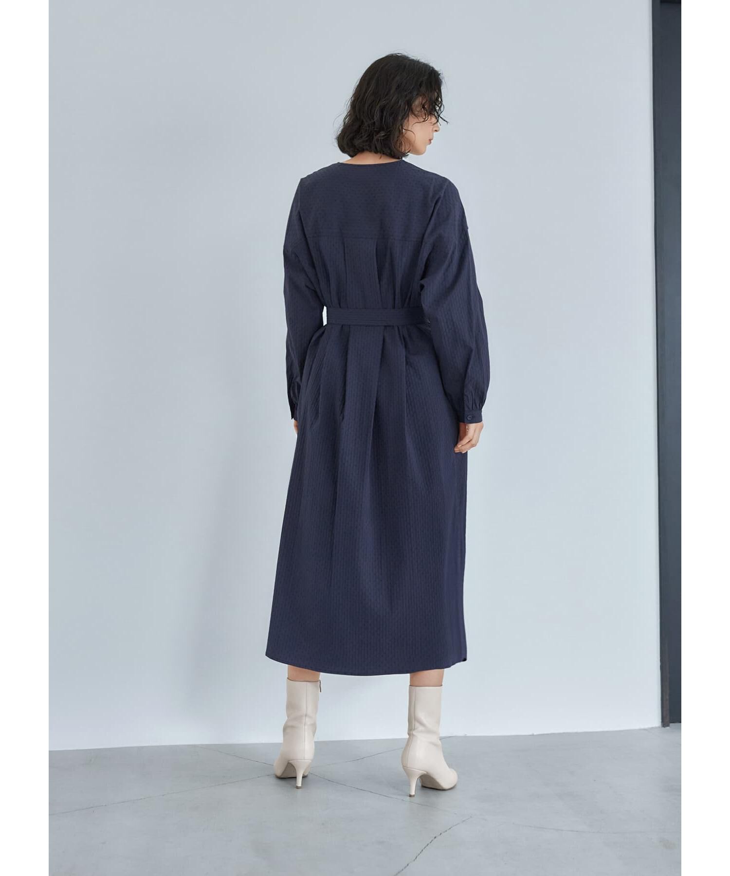 STYLE DELI「コートにもなるドビー織りドット柄ワンピース」|ワンピース|