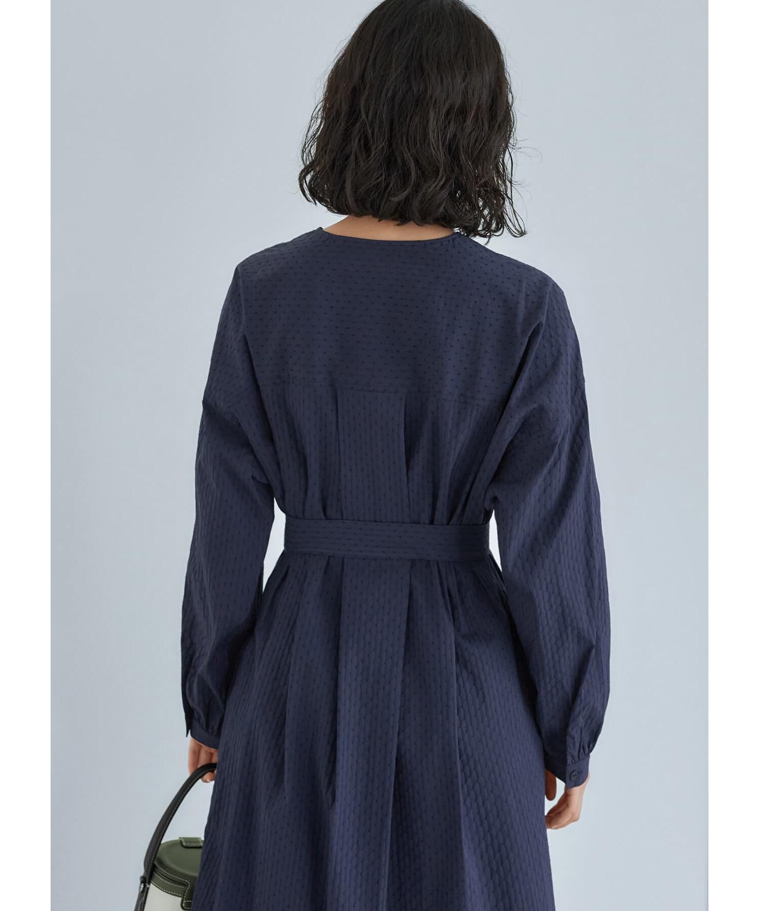 STYLE DELI「コートにもなるドビー織りドット柄ワンピース」|ワンピース|