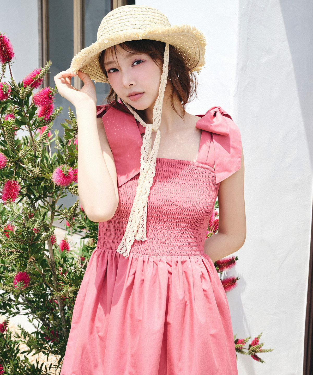 REDYAZEL「リボンショルダーティアードワンピース」|ワンピース|