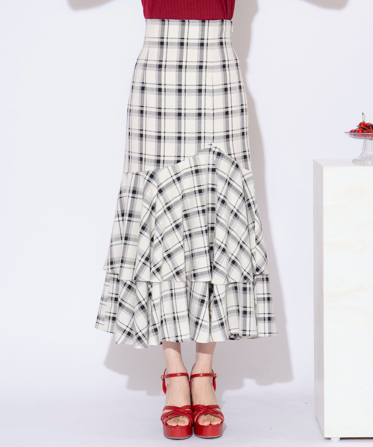 WILLSELECTION「ティアードヘムマーメイドスカート」|タイト|