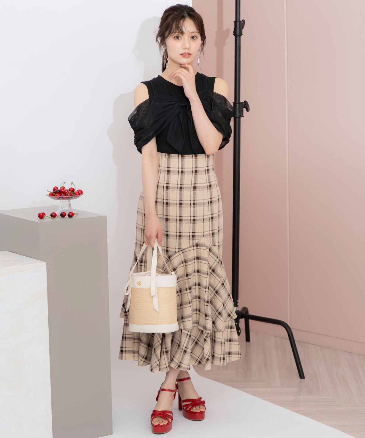 WILLSELECTION「ティアードヘムマーメイドスカート」|タイト|