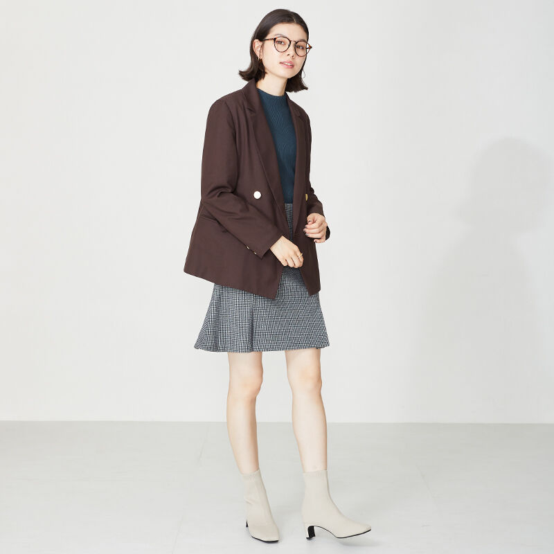 ORiental TRaffic「プレートヒールニットブーツ/31422」|ショートブーツ|