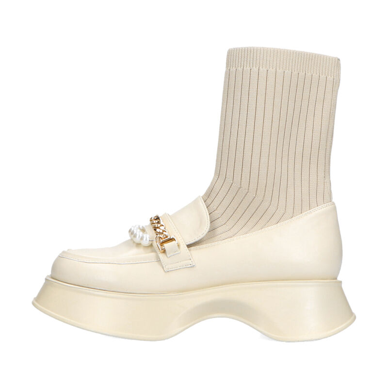 ORiental TRaffic「パールチェーン厚底ニットブーツ/31431」|ショートブーツ|