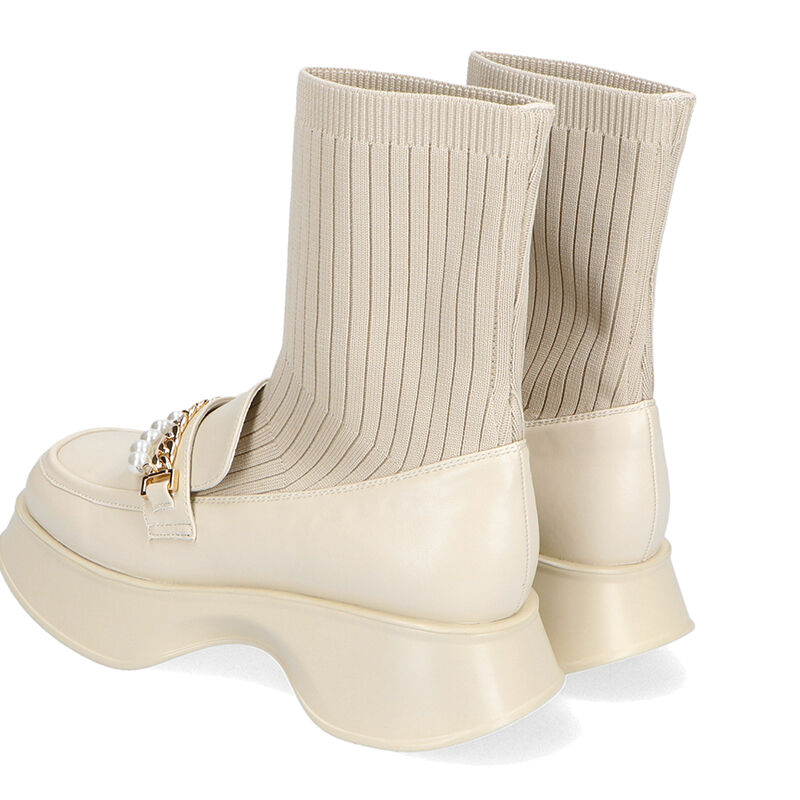 ORiental TRaffic「パールチェーン厚底ニットブーツ/31431」|ショートブーツ|