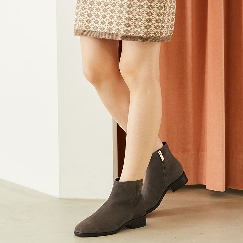 WA Oriental TRaffic「ゴールドジップスクエアトゥブーツ/32408」|ショートブーツ|