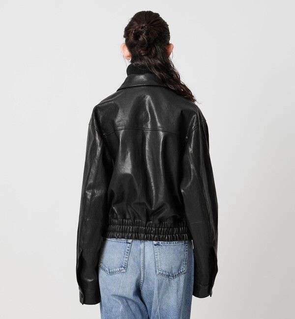 AEWEN MATOPH「＜AEWEN MATOPH＞リブカラーレザーブルゾン」|ライダースジャケット|