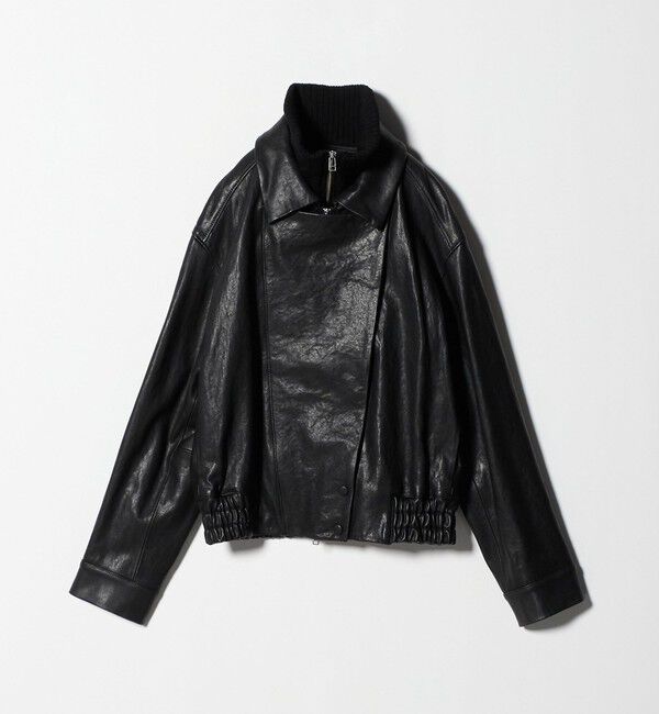 AEWEN MATOPH「＜AEWEN MATOPH＞リブカラーレザーブルゾン」|ライダースジャケット|