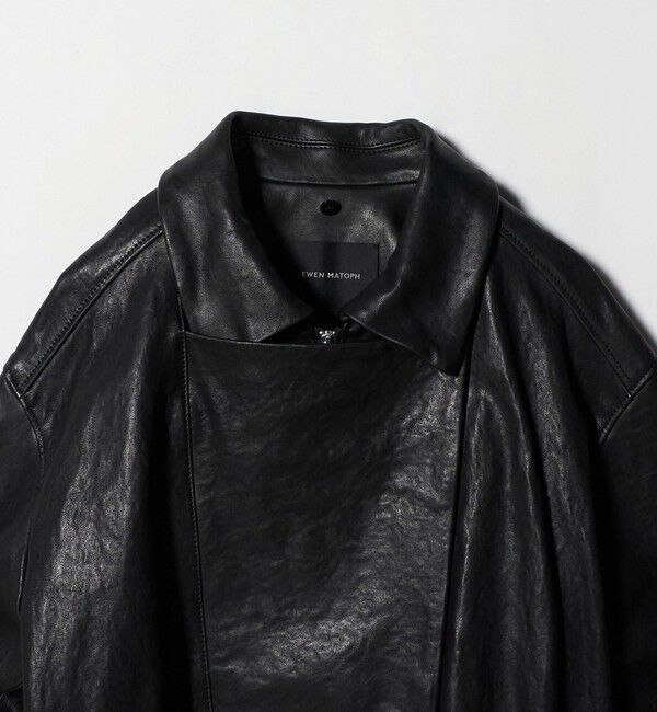 AEWEN MATOPH「＜AEWEN MATOPH＞リブカラーレザーブルゾン」|ライダースジャケット|
