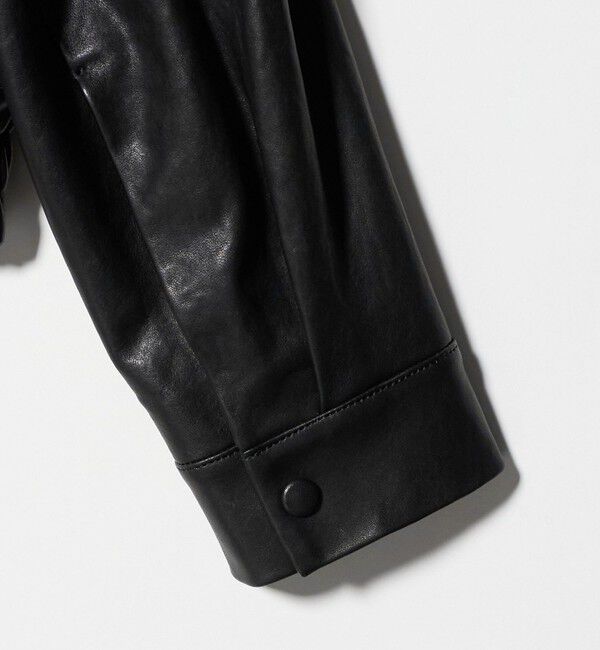 AEWEN MATOPH「＜AEWEN MATOPH＞リブカラーレザーブルゾン」|ライダースジャケット|