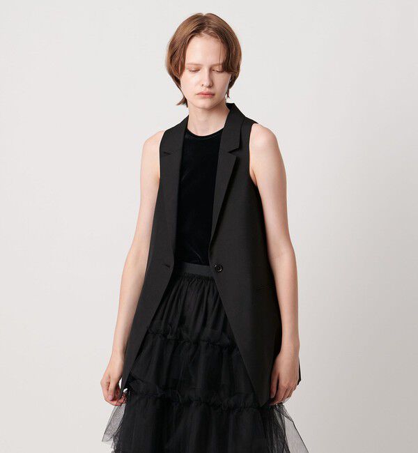 AEWEN MATOPH「＜AEWEN MATOPH＞ウールモヘヤ アメリカンスリーブベスト」|ベスト・ジレ|BLACK