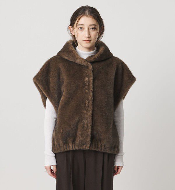 UNITED ARROWS「＜STUDIO AR＞OLENA リバーシブル フェイクファー ベスト」|ベスト・ジレ|