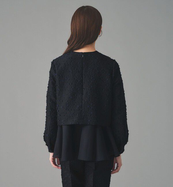 UNITED ARROWS「フラワー カットジャガード コンビブラウス」|シャツ・ブラウス|