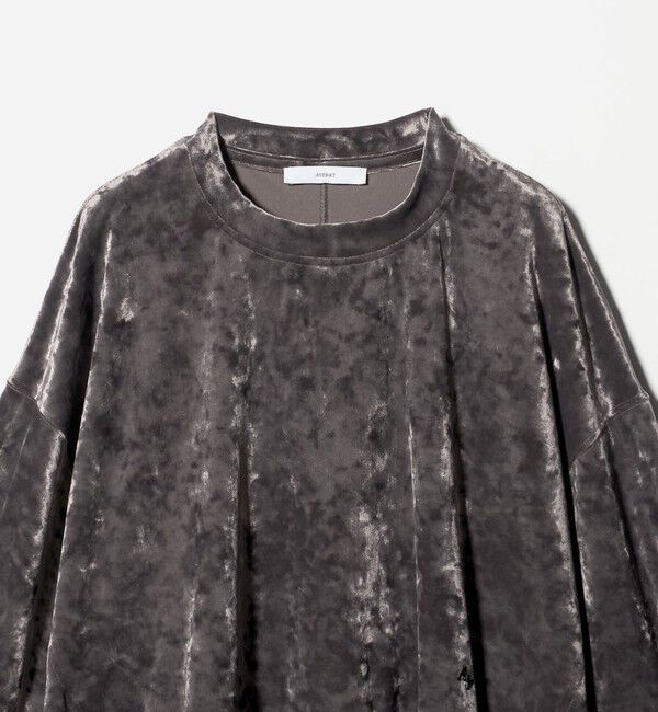 ASTRAET「＜ASTRAET＞ベロア スソジップ クルーネックカットソー」|Tシャツ・カットソー|