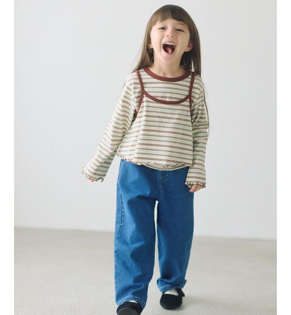 UNITED ARROWS green label relaxing「ストレッチデニム ストレートパンツ / キッズ  100cm-160cm - ストレッチ -」|デニム|