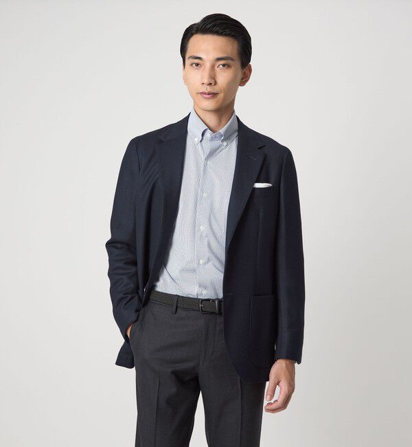 UNITED ARROWS green label relaxing「ドット ジャージー ボタンダウン ドレスシャツ -ストレッチ・イージーアイロン・吸水速乾・抗菌-」|シャツ・ブラウス|