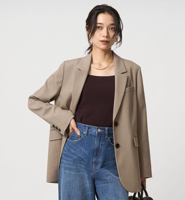 UNITED ARROWS green label relaxing「ツイル テーラード 2ボタン ジャケット」|テーラードジャケット|BEIGE