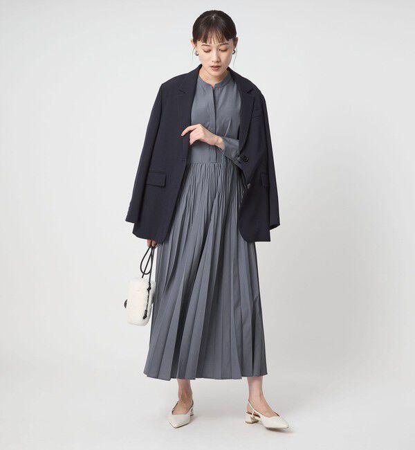 UNITED ARROWS green label relaxing「［size SHORTあり］ワッシャー プリーツ ロングスリーブ ワンピース」|ワンピース|LT.BLUE