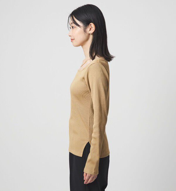 UNITED ARROWS green label relaxing「ブライトリブ スクエアネック ロングスリーブ カットソー」|Tシャツ・カットソー|