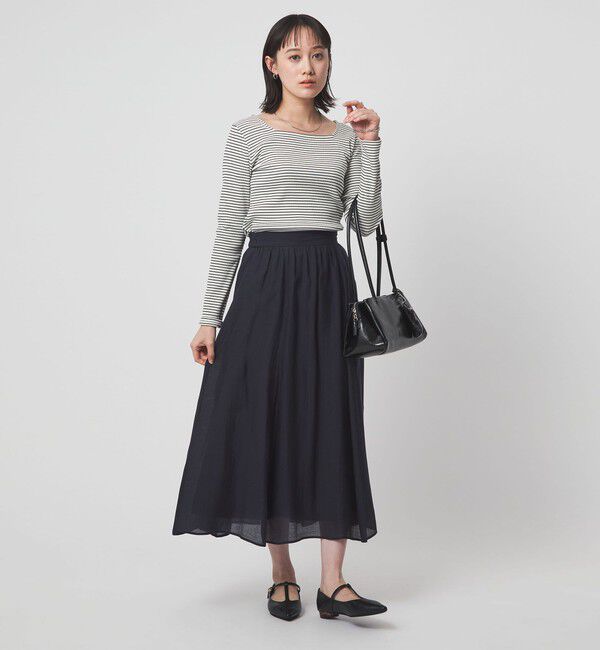 UNITED ARROWS green label relaxing「ブライトリブ スクエアネック ロングスリーブ カットソー」|Tシャツ・カットソー|