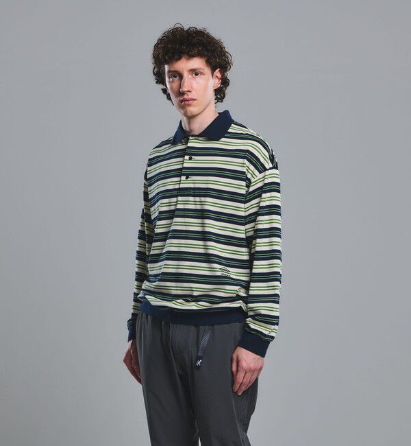 UNITED ARROWS green label relaxing「【別注】＜UMBRO＞ボーダー 長袖 ポロシャツ」|ポロシャツ|