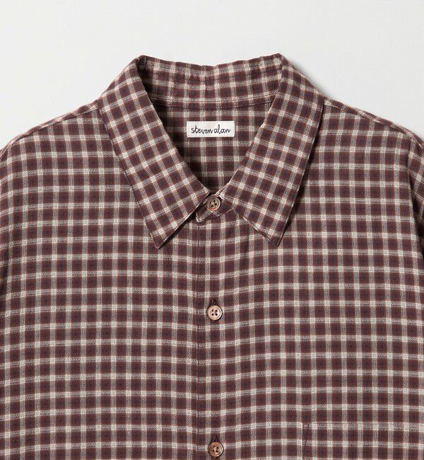 STEVEN ALAN「＜Steven Alan＞ オーガニックコットン ドビー チェック レギュラーカラー シャツ LOOSE」|シャツ・ブラウス|