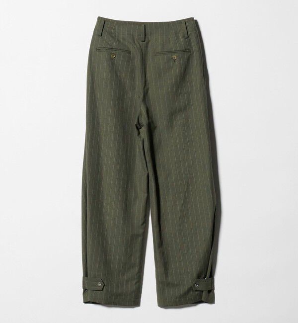 BEAUTY&YOUTH UNITED ARROWS「麻ブレンド ストライプ タブ タックパンツ」|スラックス|