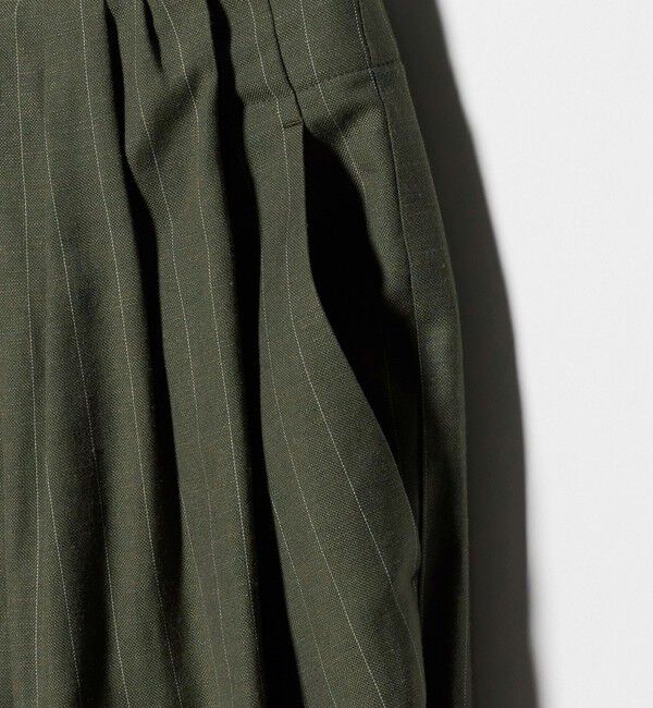 BEAUTY&YOUTH UNITED ARROWS「麻ブレンド ストライプ タブ タックパンツ」|スラックス|