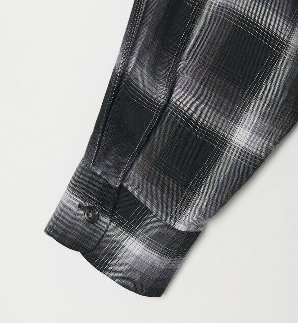 MONKEY TIME「コットン レーヨン オンブレ チェック オープンカラー シャツ」|シャツ・ブラウス|